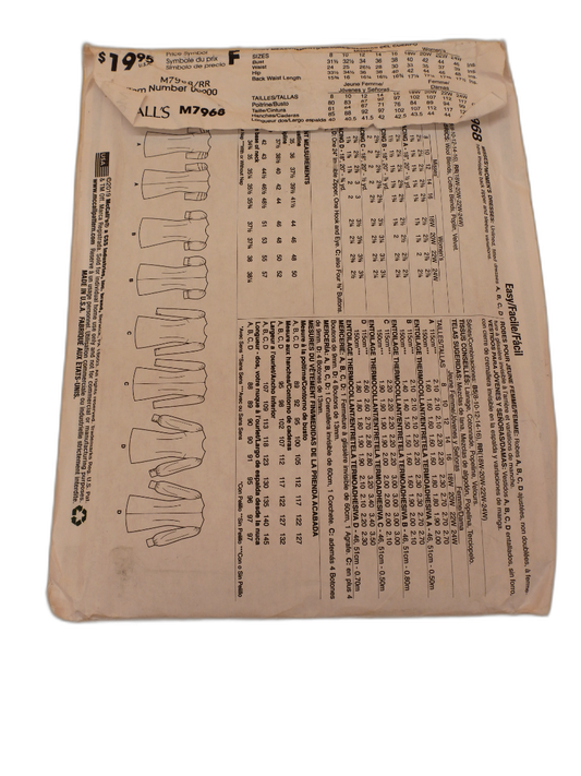 Mccall's M7968 Women's Dress Sewing Pattern