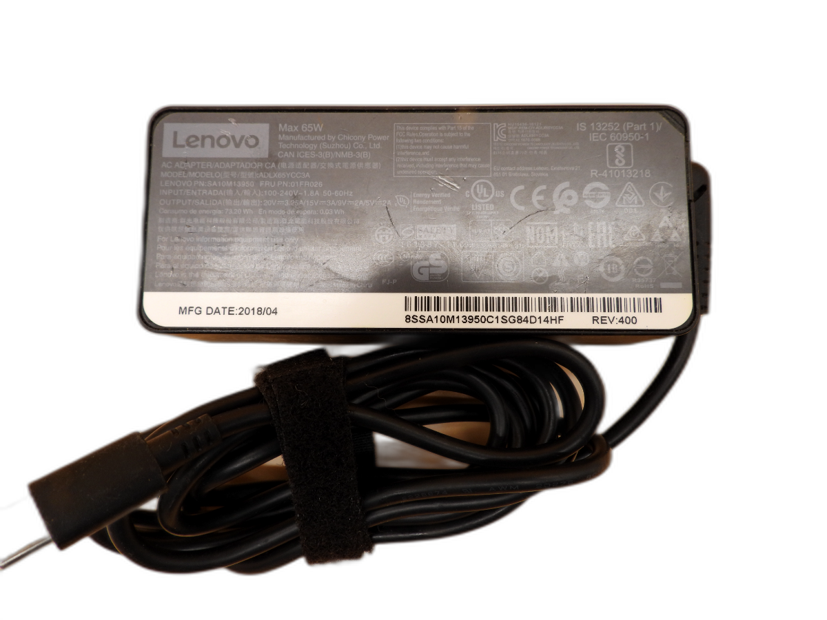 Lenovo 65w Usb C Laptop Charger Adlx65ycc3a