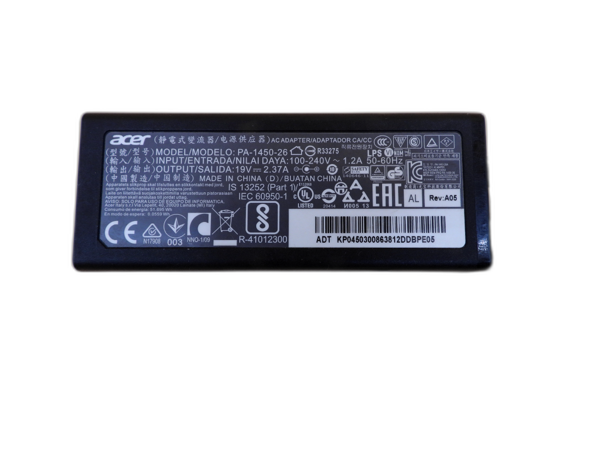 Acer Pa 1450 26 19v 2.37a Laptop Ac Adapter Charger
