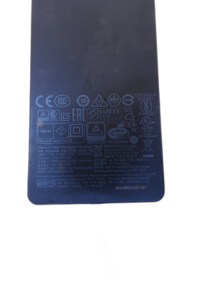 Microsoft Surface 1749 Ac Adapter Charger 15v 6a