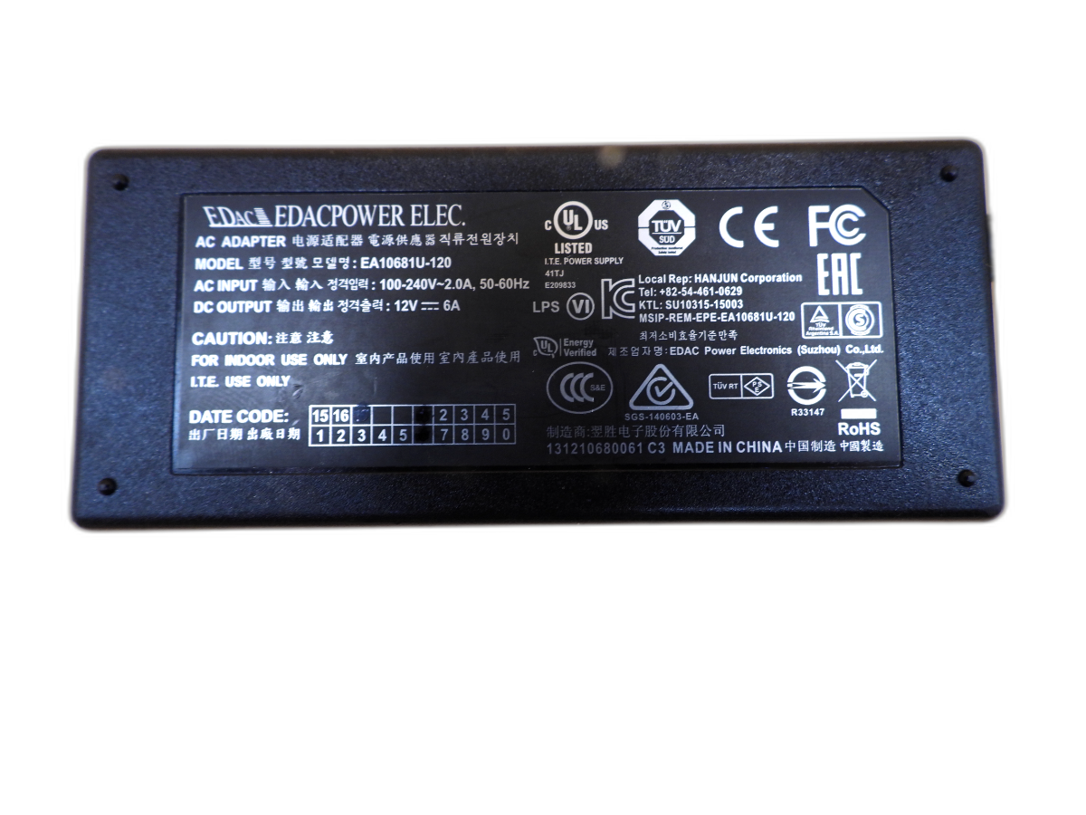 Edacpower Ea10681u 120 12v 6a Ac Adapter Edacpower Elec.