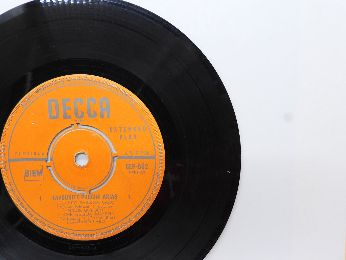 Decca Favourite Puccini Arias 45 Rpm Vinyl Record