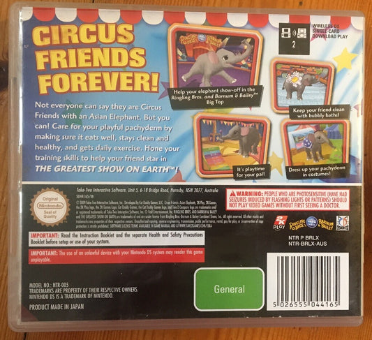 1374 It's My Circus Elephant Friend Nintendo DS Complete Game