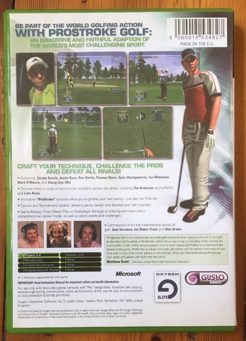 1176 Pro Stroke Golf PAL Xbox Complete Game