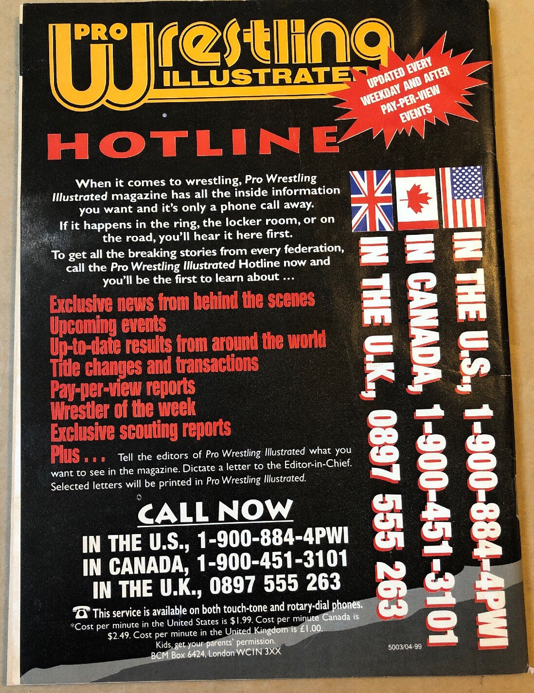 The Wrestler Magazine April 2000 Vintage Magazine