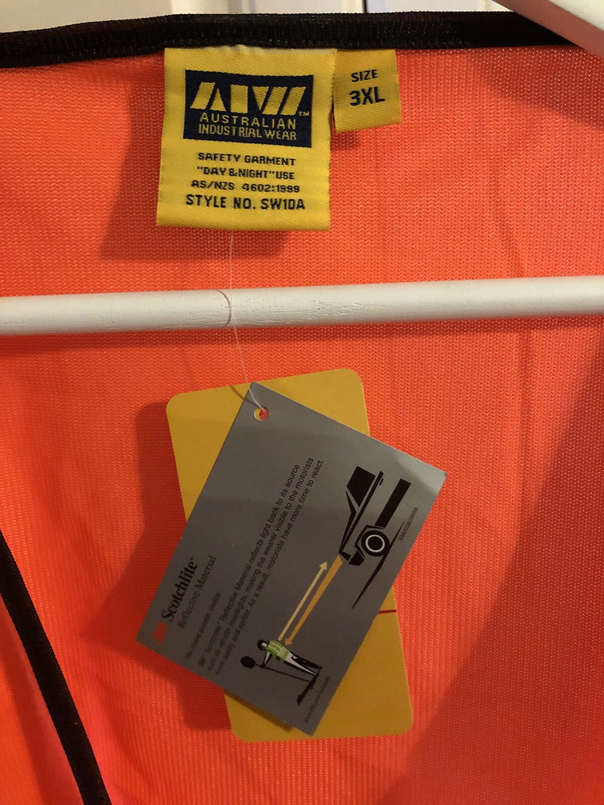 Australian Industrial Wear High Visibility Safety Vest With Reflective Tapes 3XL