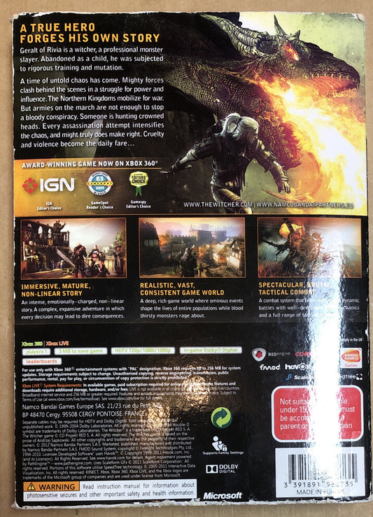 1853 The Witcher 2 Assassins Of Kings Enhanced Edition Xbox 360 Complete Game