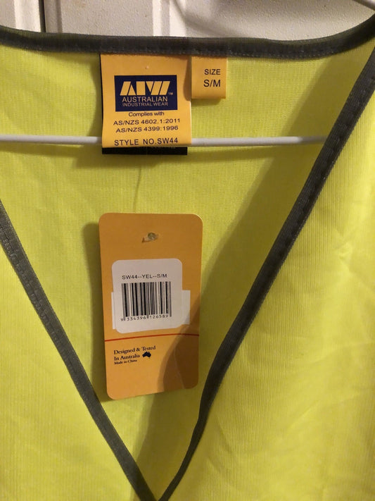 Australian Industrial Wear High Visibility Safety Vest With Reflective Tapes S/M