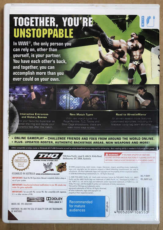 1897 Smack Down Vs Raw 2009 Featuring ECW Nintendo Wii Complete Game