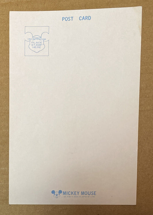 Walt Disney Productions Mickey Mouse Post Card Unused In Good Condition