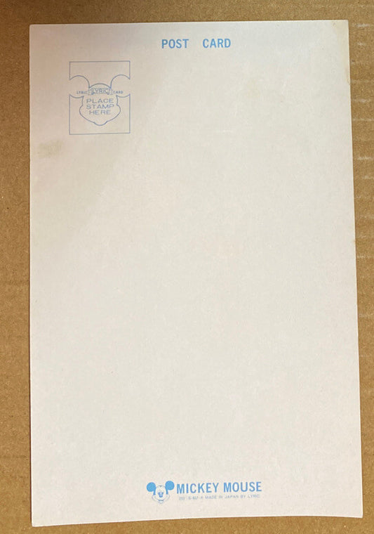 Walt Disney Productions Mickey Mouse Post Card Unused In Good Condition
