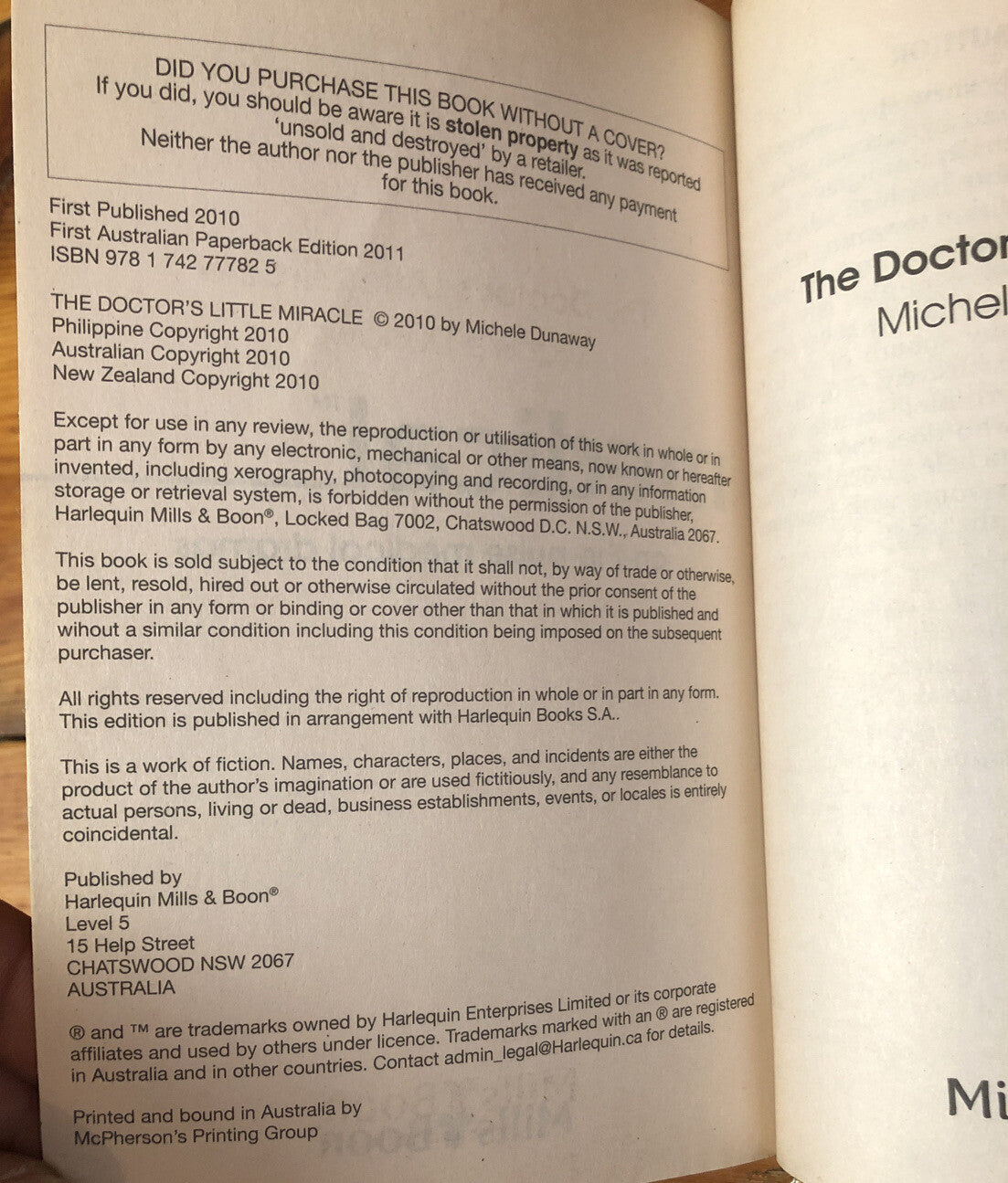 The Doctor's Little Miracle Michele Dunaway Mills Boon In ok Condition