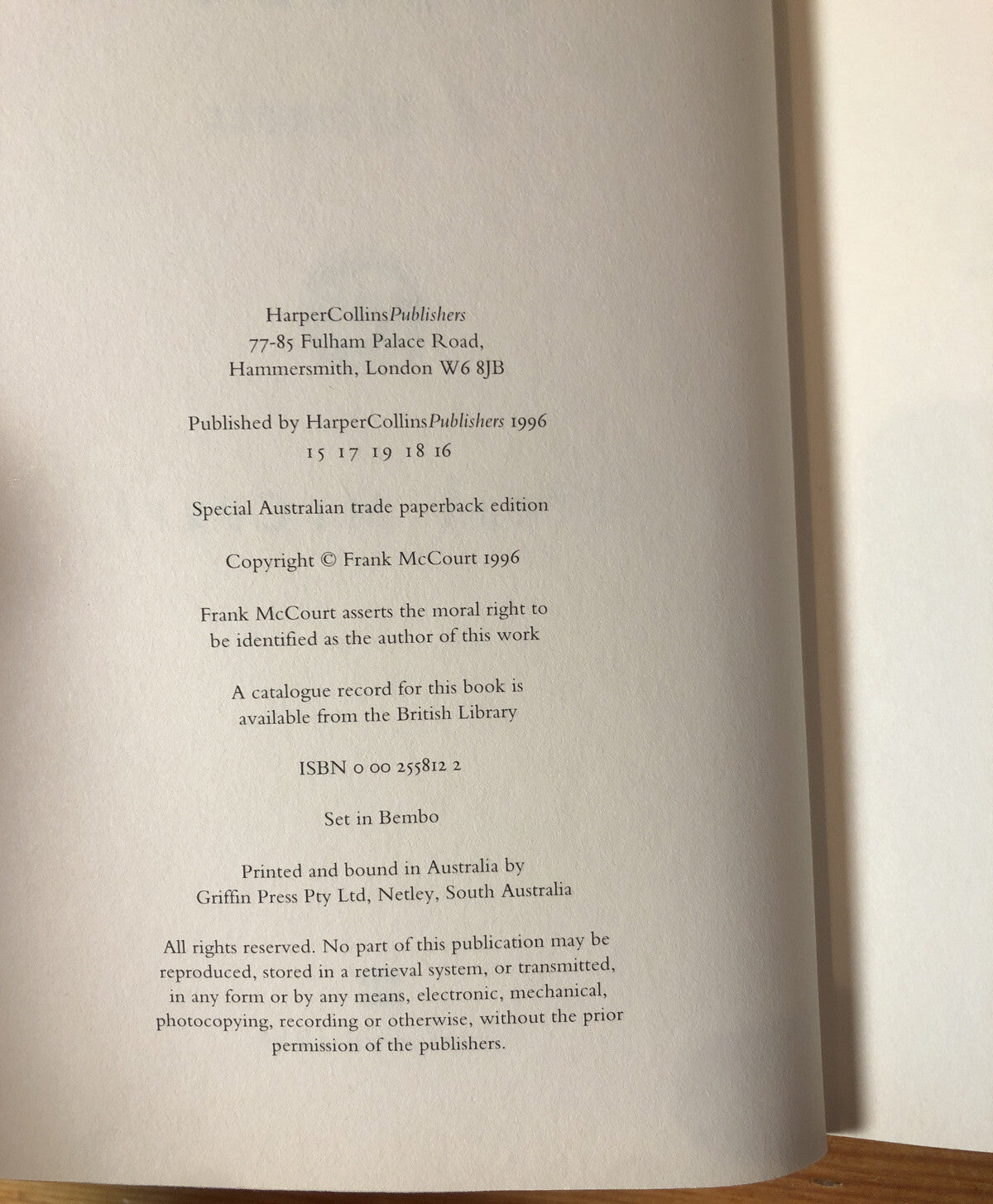 Angela's Ashes A Memoir Of A Childhood Frank McCourt