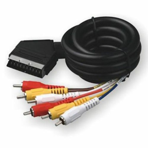6RCA AV to SCART Adaptor Cable Composite Video + Stereo Suits FOXTEL + FREE POST
