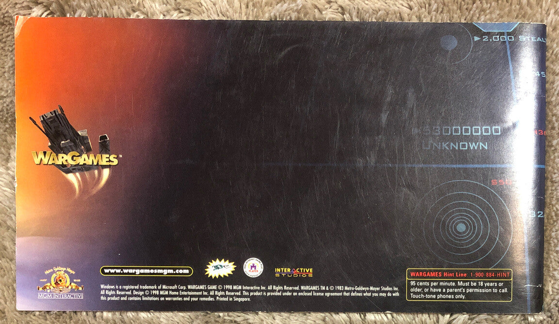 WarGames Original Game Instruction Booklet