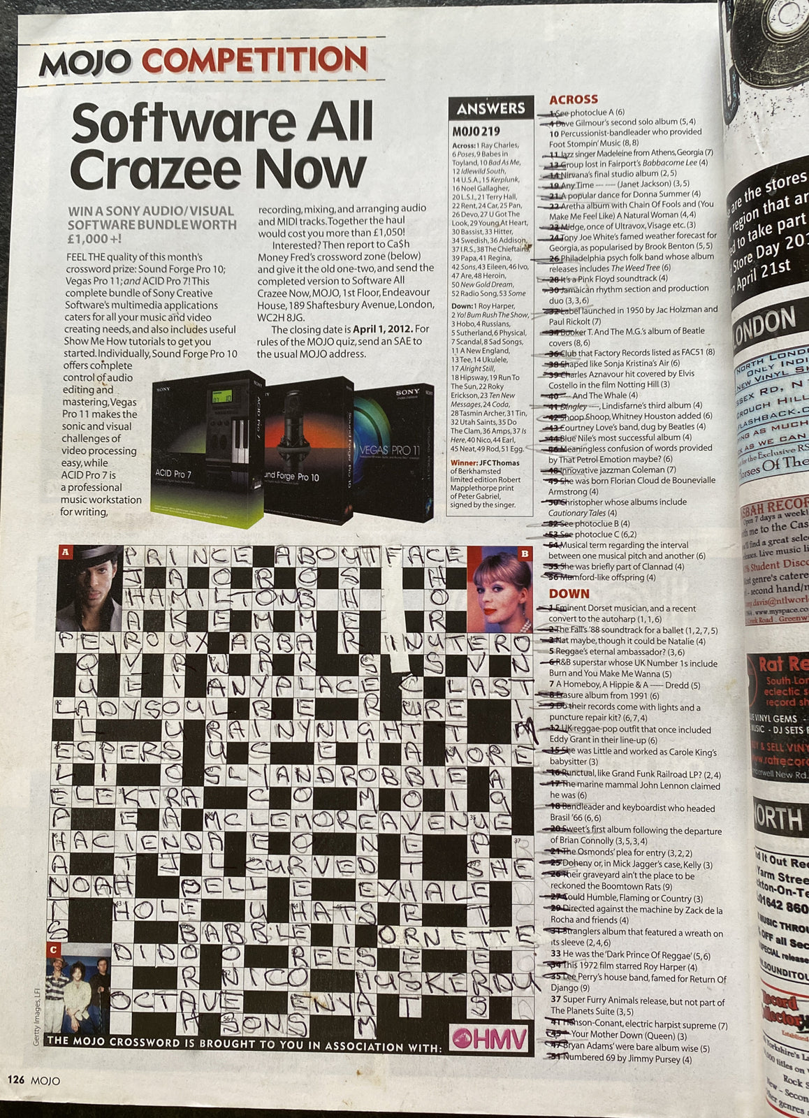 Mojo 221 April 2012 In Good Vintage Condition Magazine