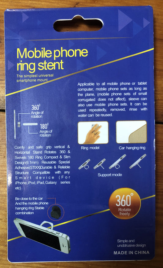Apple Style Silver Mobile Phone Ring Stent 360 degrees rotate