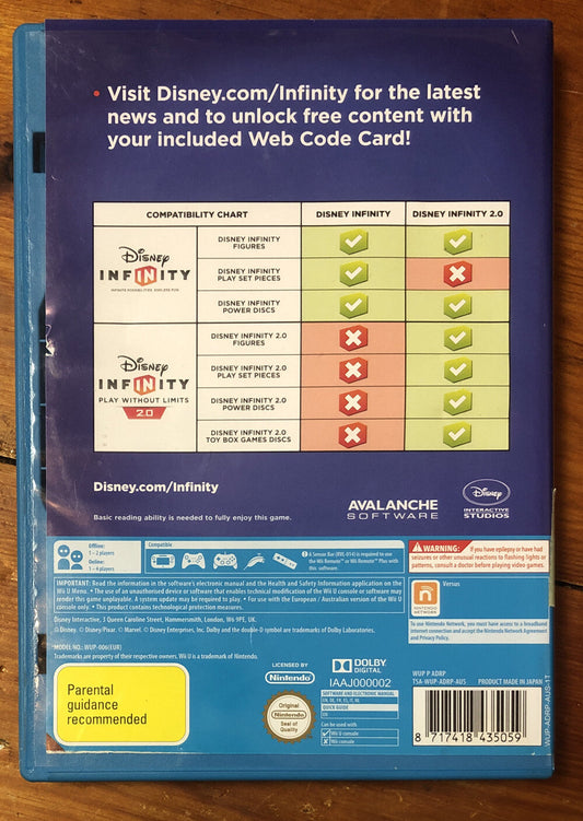 1986 Disney Infinity 2 Nintendo Wii U Complete Game Not Sea