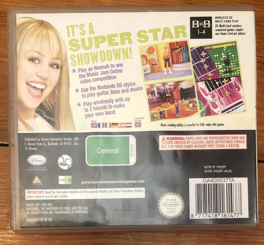 2196 Disney Hannah Montana Music Jam Nintendo DS InComplete Game