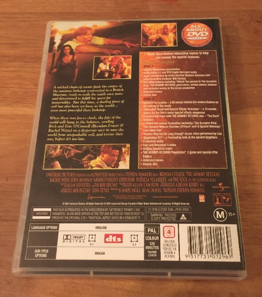 The Mummy Returns Collectors Edition 2 Disc Dvd Not Sealed + free post