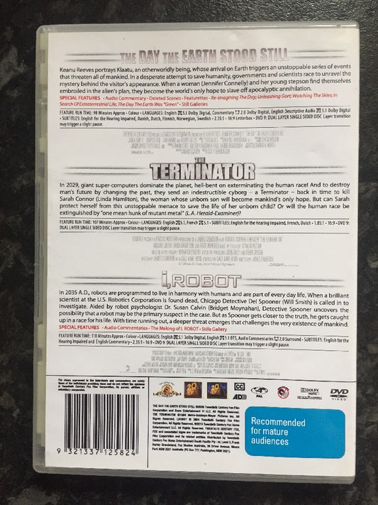 3 Movie Collection:Terminator, I Robot And The Day Earth Stood Still