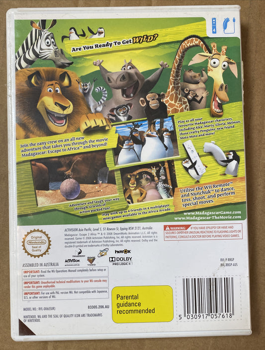 2148 Madagascar Escape 2 Africa Nintendo Wii InComplete Game
