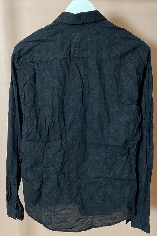 Guess Black Dress Long Sleeve Shirt Medium Slim Fit In Good Condition