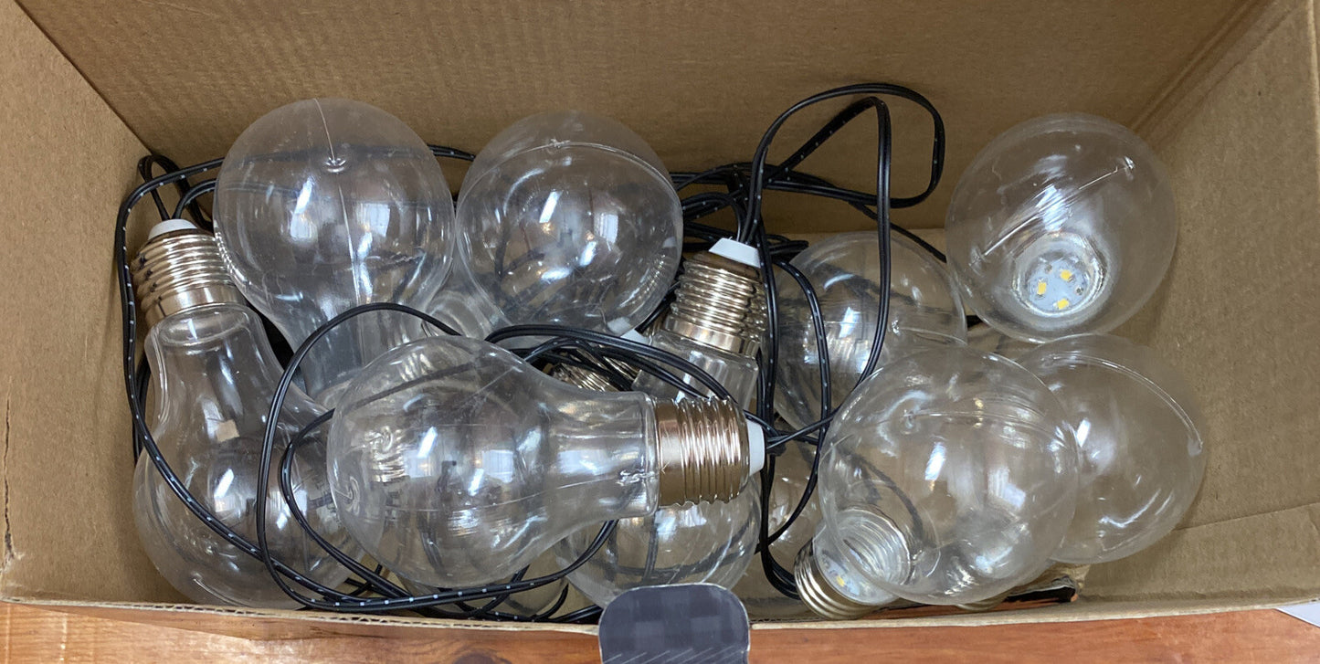 Brand New Set of 12 Party Globe Style Lights - Warm White LED 3.6M Lit Length