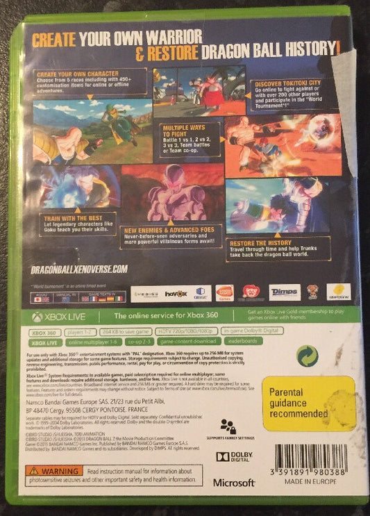 B2 #548 Drangonball XV Xenoverse Xbox 360 Complete