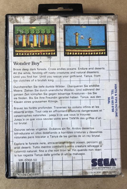 2715 Wonder Boy The Mega Cartridge Master System Incomplete + Free Post