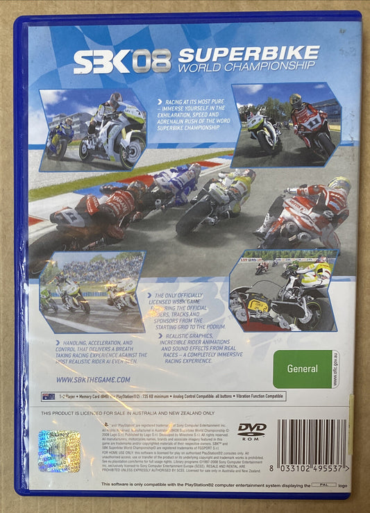 2407 SBK08 Superbike Championship Playstation 2/PS2 Complete Game + Free Post