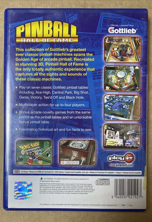 2699 Pinball Hall Of Fame The Gottlieb Playstation 2/PS2 InComplete Game