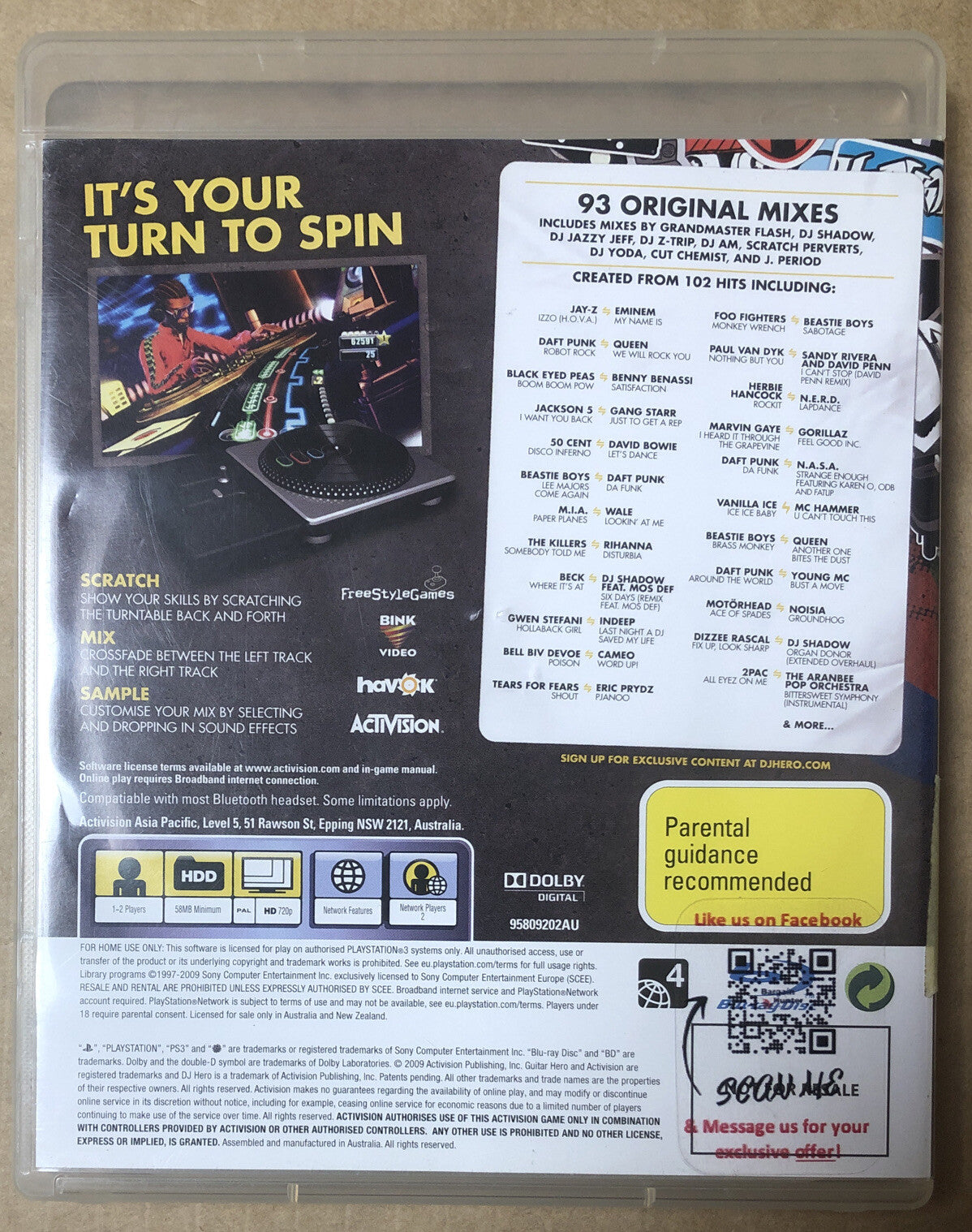 2997 DJ Hero PAL Playstation 3/PS3 Complete + Free Post