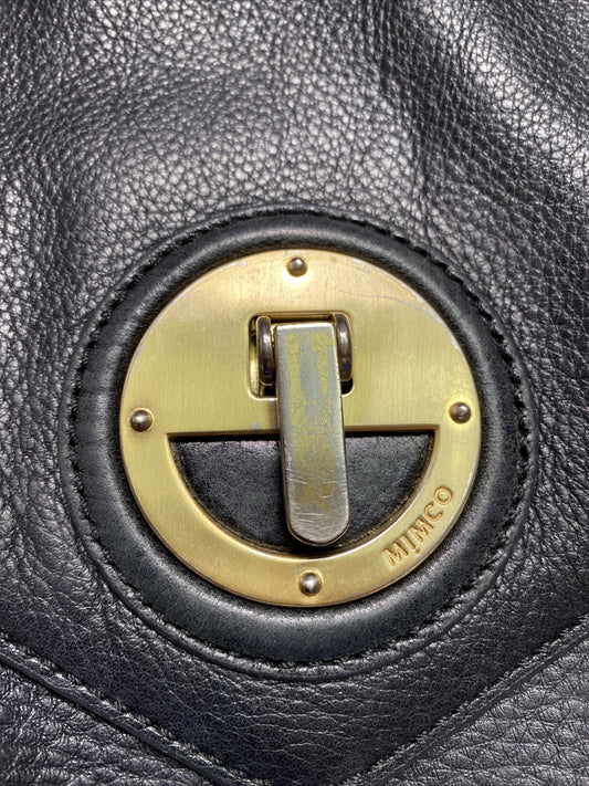 M659 Mimco Medium Handbag Purse Black In Good Condition + Free Post