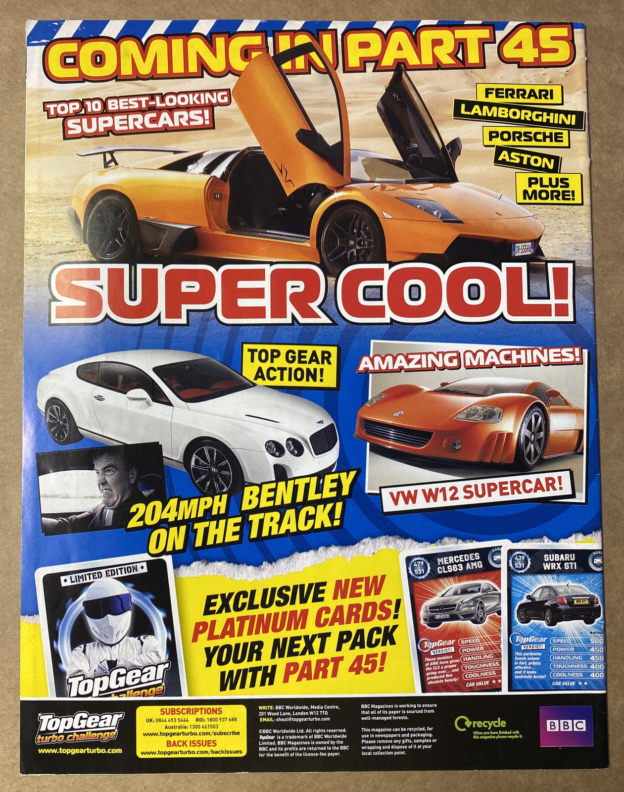 BBC Top Gear Turbo Challenge Part 44 In Good Condition Magazine