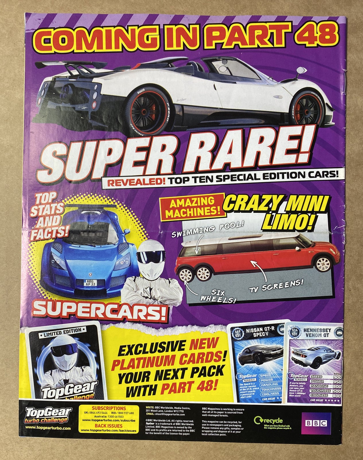 BBC Top Gear Turbo Challenge Part 47 In fair Condition Magazine