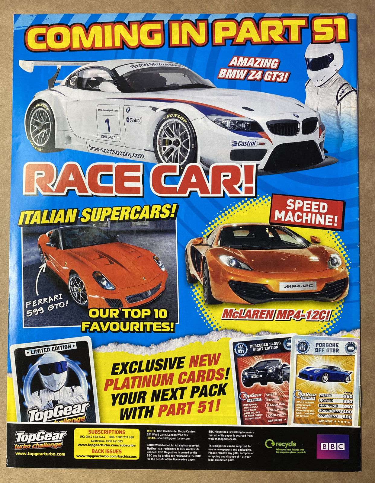 BBC Top Gear Turbo Challenge Part 50 In Good Condition Magazine