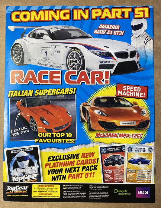 BBC Top Gear Turbo Challenge Part 50 In Good Condition Magazine