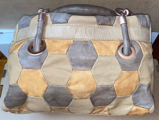 M647 Mimco Large Handbag Beige Tan Brown colour In Good Condition + Free Post