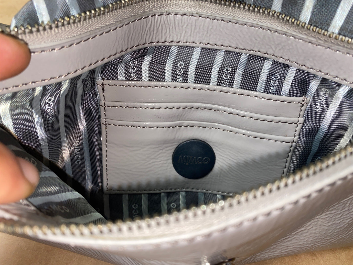 M690 Genuine Mimco Lilac Wallet Purse In Good Condition + Free Post