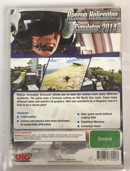 3154 Rescue Helicopter Simulator 2014 PC Game In Good Condition