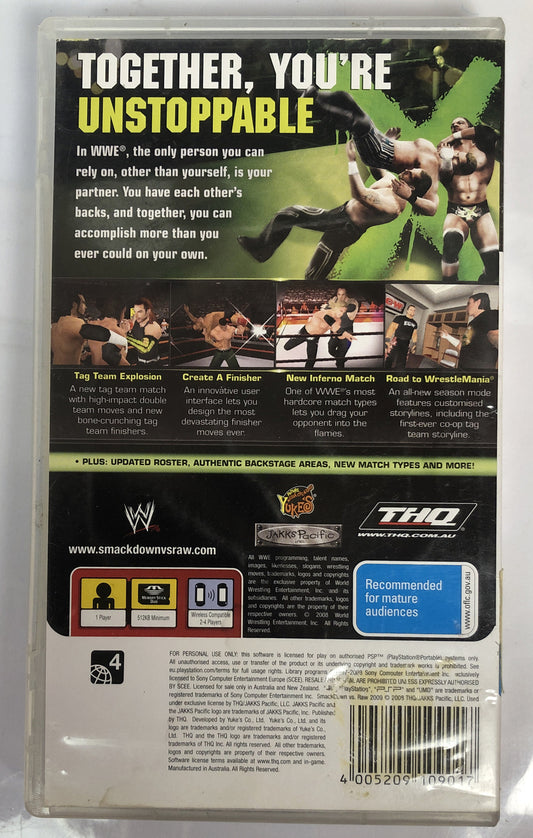3100 WWE Smack Down Vs Raw 2009 Featuring ECW Playstation PSP Complete Game