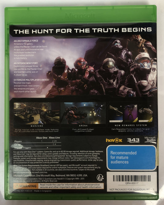 3122 Halo 5 Guardians Xbox One Complete Game