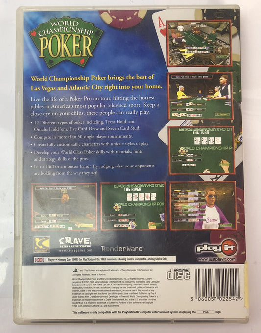 2414 World Championship Poker PAL Playstation 2/PS2 Complete Game