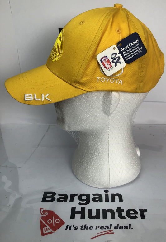F1 Adelaide Crows AFL Yellow Cap / Hat Brand New With Tags Adjustable Sizing