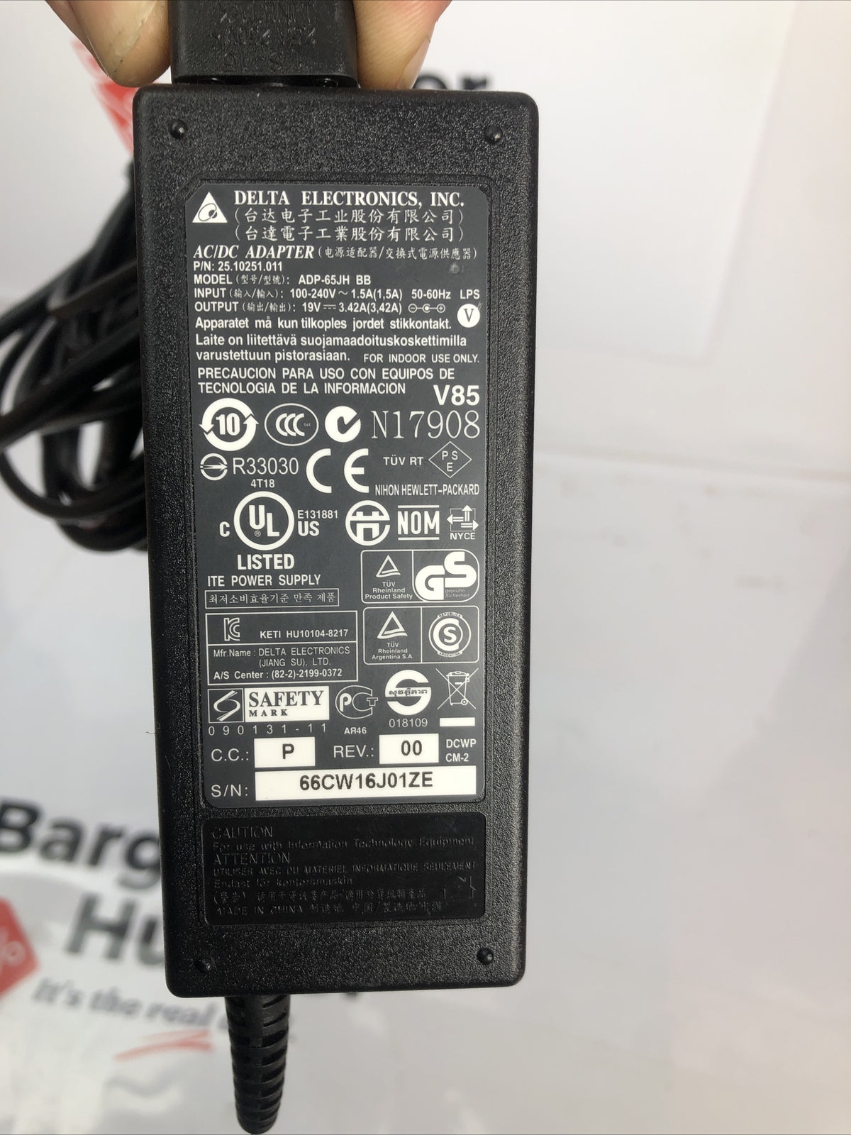 Delta HP Charger AC Power Supply ADP-65JH BB 4.8MM 65W 587303-001 586992-001 f5