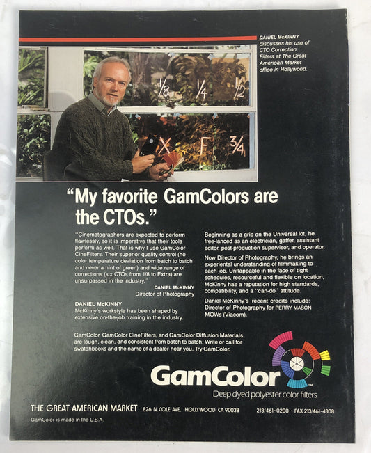 American Cinematographer January 1992 Vintage Magazine In OK Condition