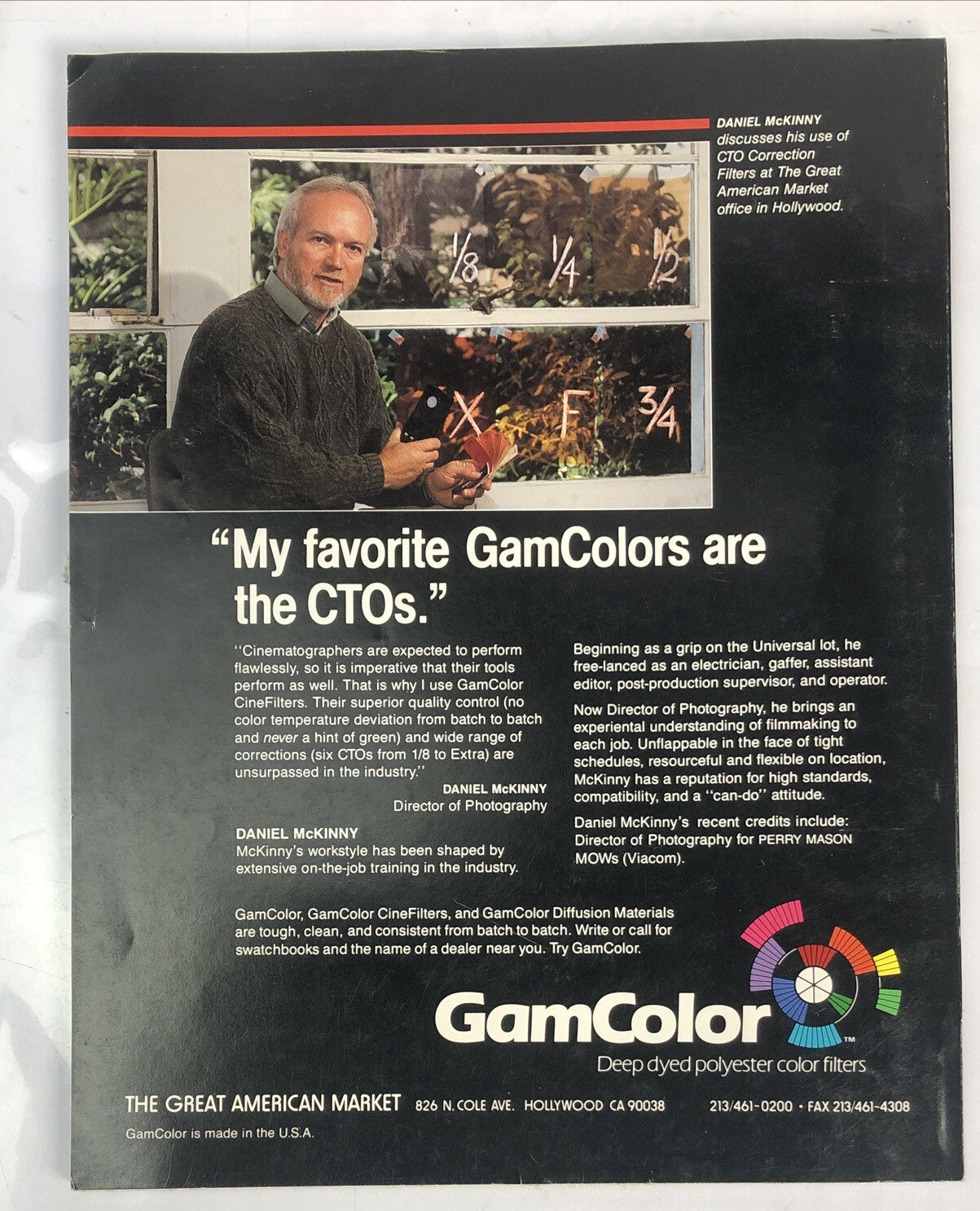 American Cinematographer December 1991 Vintage Magazine In OK Condition