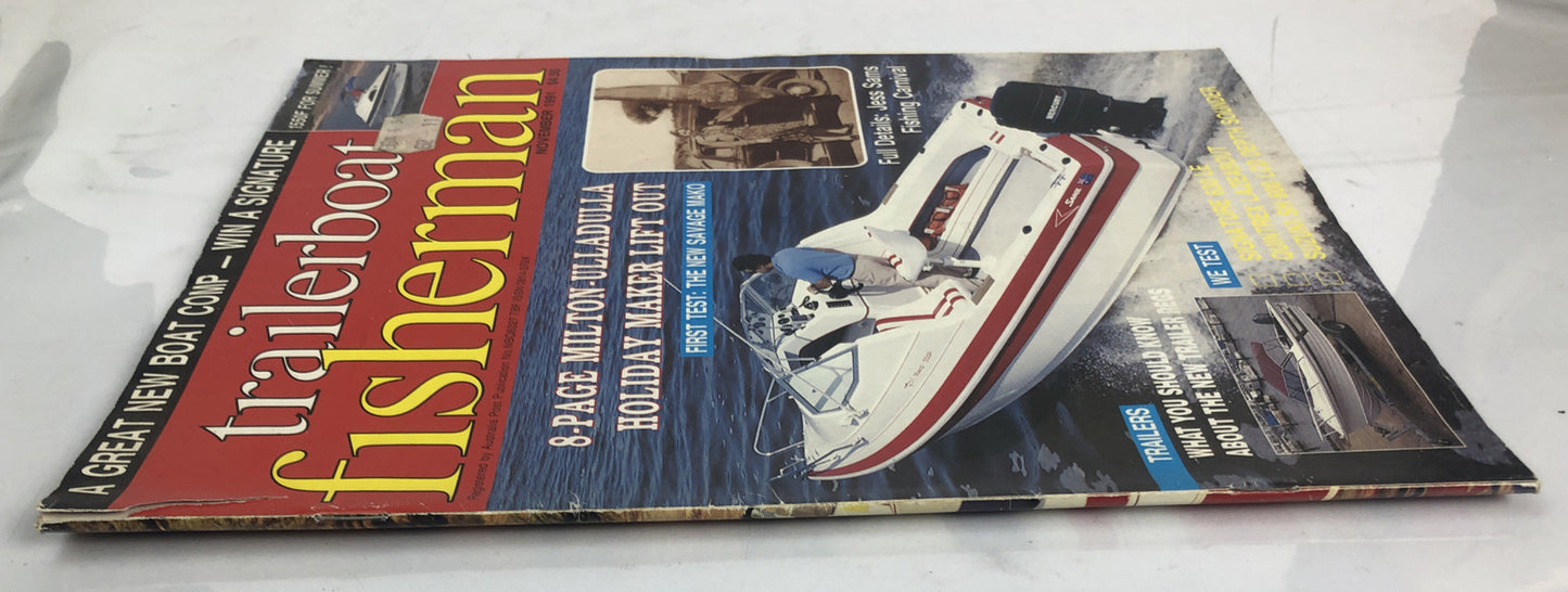 Trailer Boat Fisherman Magazine November 1991 In Good Condition