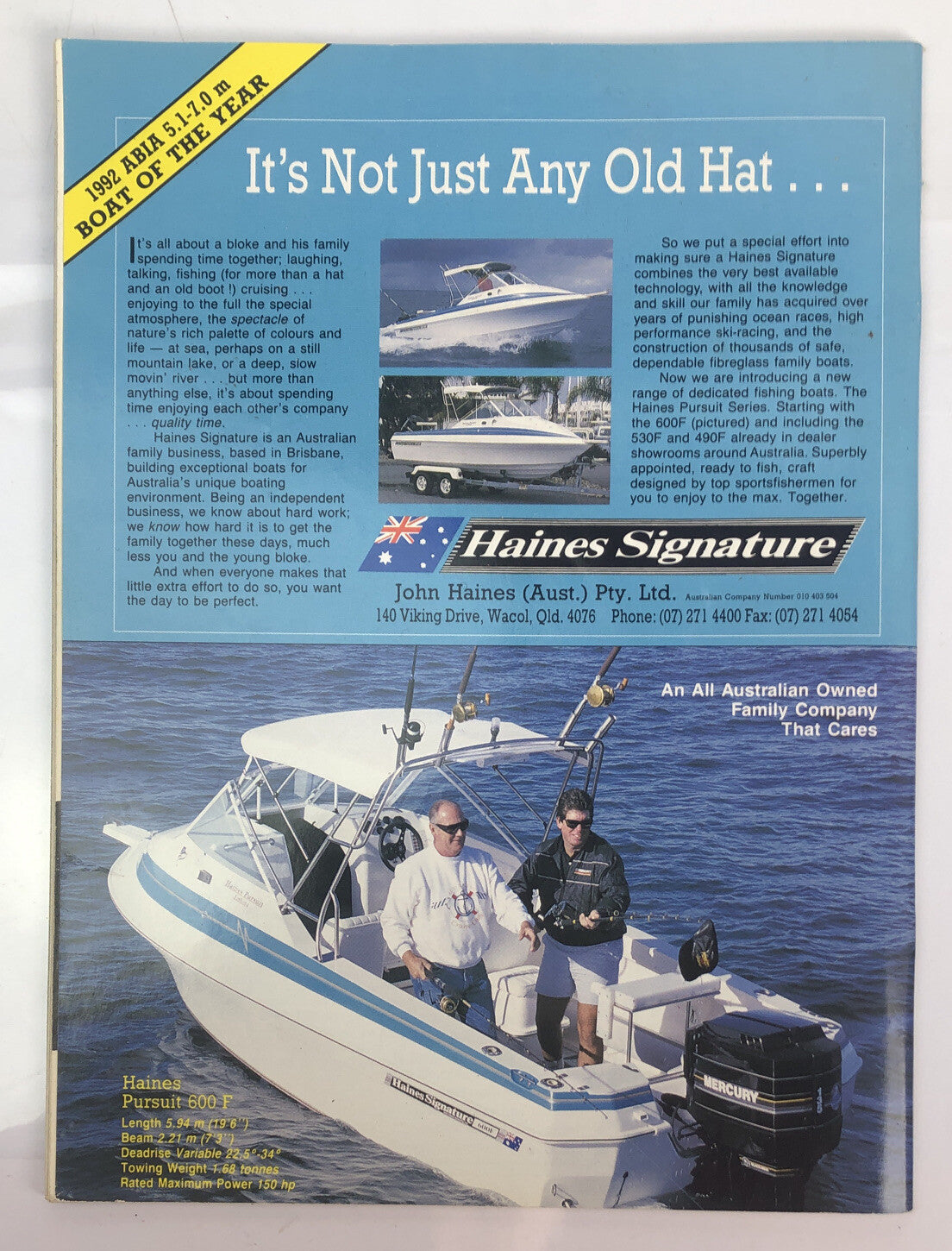 Trailer Boat Fisherman Magazine November 1992 In Good Condition